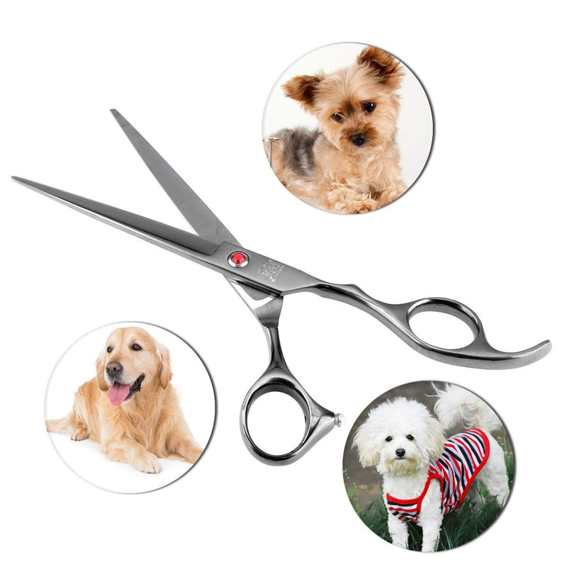 [Australia] - Pet Grooming Scissors 7.0 inch Stainless Steel Premium Curved Dog Grooming Scissor Set for Dogs Cats Hair Cutting 4pcs-Black 