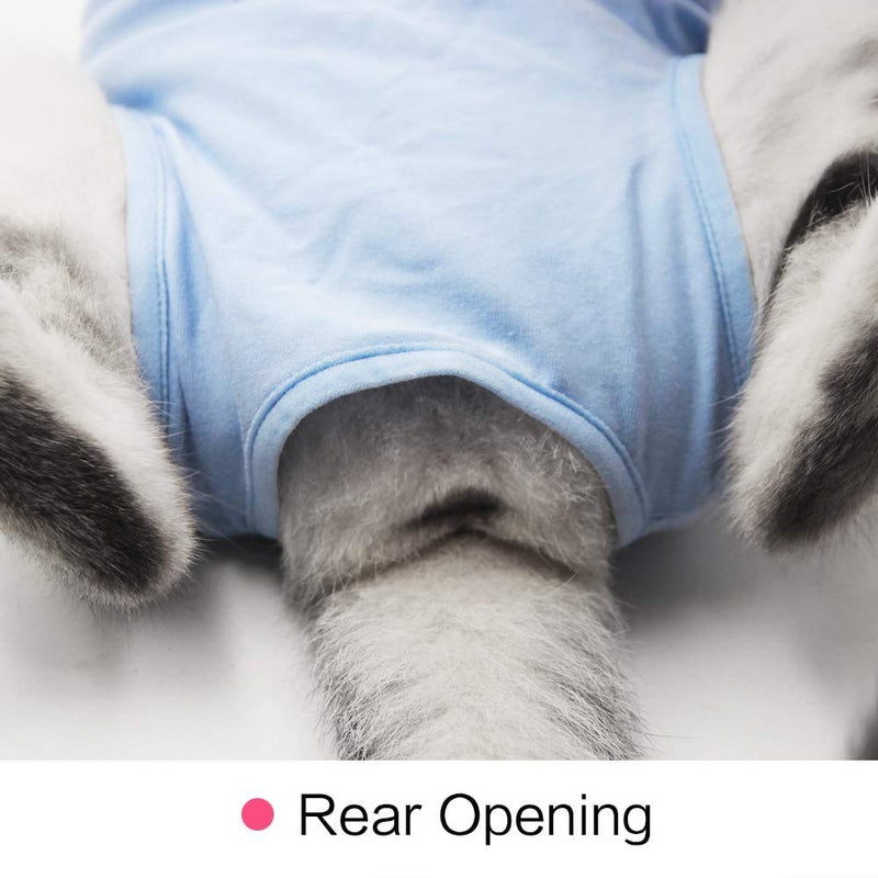 kzrfojy Cat Surgery Recovery Suit Professional for Surgical Abdominal Wound Or Skin Diseases E-Collar Alternative for Cats Dogs After Surgery Wear Pajama Suit Small Blue - PawsPlanet Australia