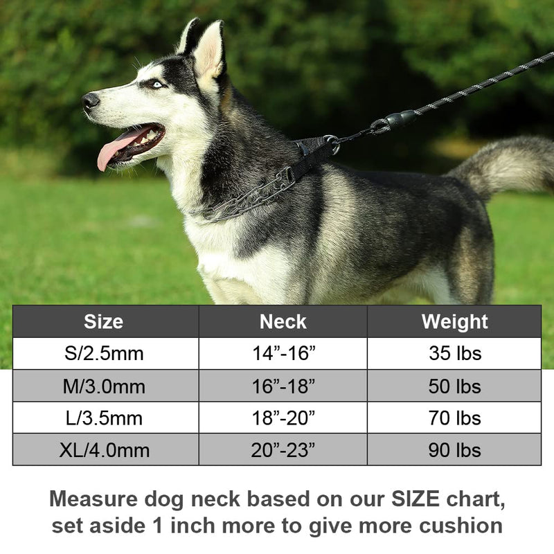 CBBPET Prong Collar for Dogs, Adjustable Dog Choke Pinch Training Collar with Comfort Rubber Tips for Small Medium Large Dogs S/2.5mm (Neck: 14"--16'' Weight:35 lbs) Silver - PawsPlanet Australia