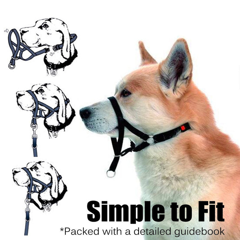 BARKLESS Dog Head Collar, No Pull Training Tool for Dogs on Walks, Includes Free Training Guide, 5 S Black - PawsPlanet Australia