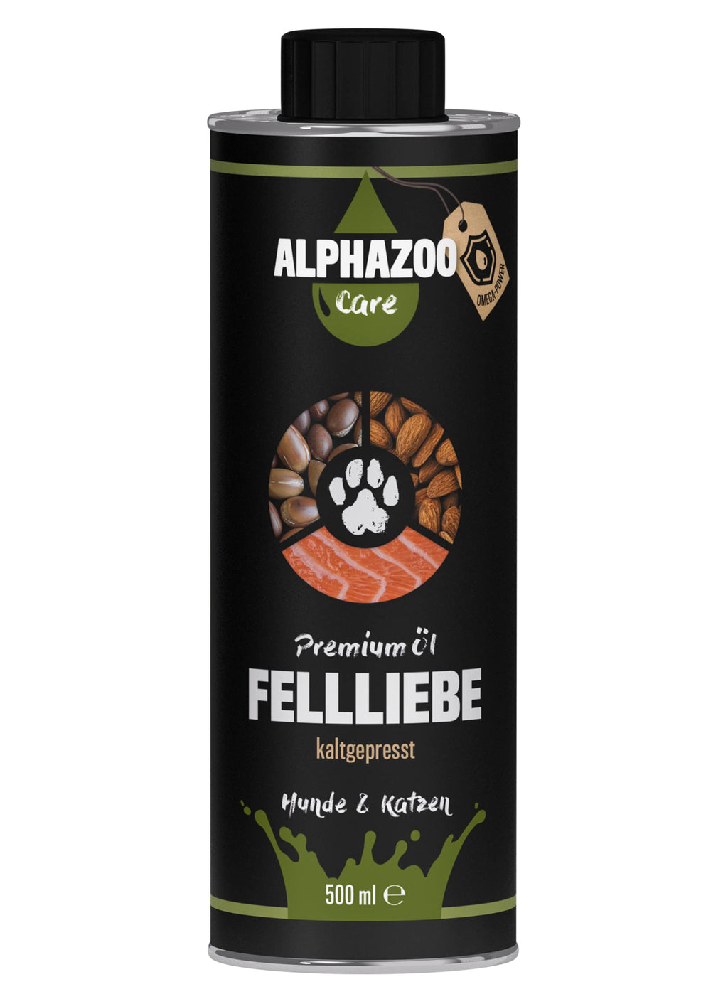 alphazoo Fellliebe natural food oil for dogs 500 ml I salmon oil, almond oil with valuable Omega-3 & Omega-6 I natural against itching I shiny fur 500ml - PawsPlanet Australia