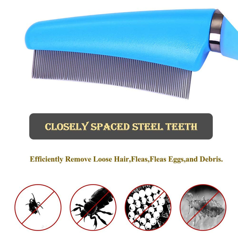 Dog Comb Small Pet Rabbits Brush Pet Comb Cat Grooming Pet Brush Shedding Grooming Tools Stainless Steel Teeth Supplies Pin Dog Cat Comb - PawsPlanet Australia