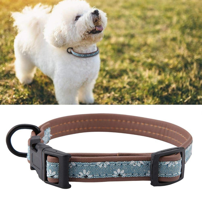 Pssopp Adjustable Soft PU Dog Collar Cute Floral Pattern Dog Collars Quick Release Dog and Puppy Collar Cat Safety Breakaway Collar for Small Medium Large Dogs(XS) XS - PawsPlanet Australia