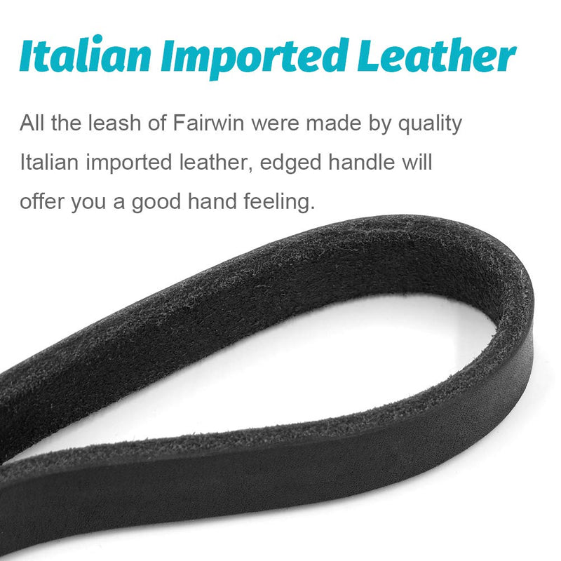 FAIRWIN Leather Dog Leash 6 Foot -（5.6 Foot） Braided Best Military Grade Heavy Duty Dog Leash for Large Medium Small Dogs Training and Walking Small (Pack of 1) Black - PawsPlanet Australia