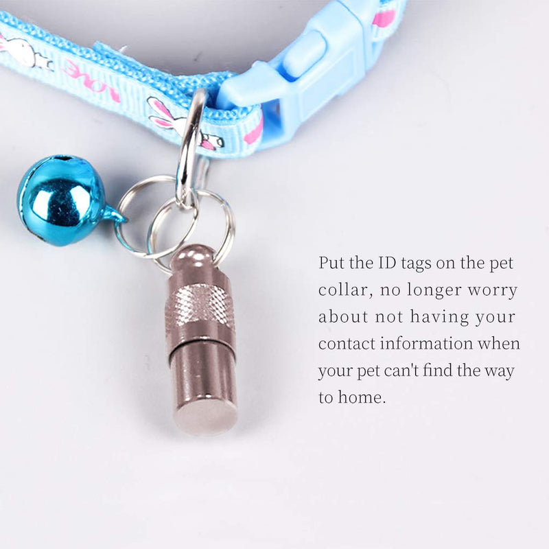 Pet ID Tags for Cat Small Dog Puppy ID Tag Capsule Shape, Quiet No Noise Waterproof Dog ID Bullet No Public Your Info, Address Name Label Tube Prevent Pet Lost (bronze,metal,5pcs) bronze,metal,5pcs - PawsPlanet Australia