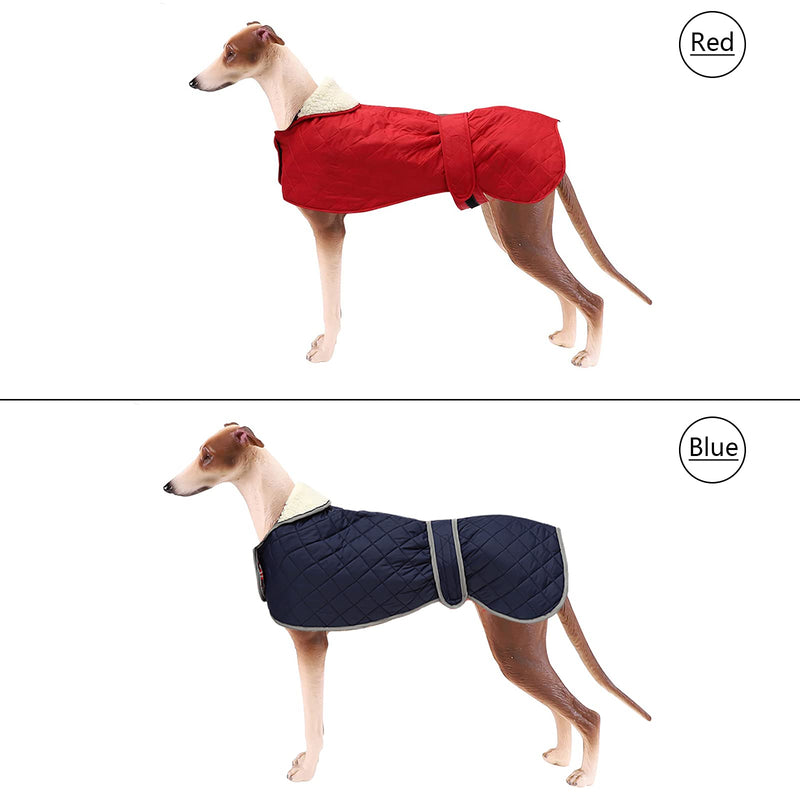 Morezi Dog Jacket, Dog Winter Coat with Warm Fleece Lining, Waterproof Dog Coat with Adjustable Bands For Greyhounds, Lurchers and Whippets - Red - M - PawsPlanet Australia