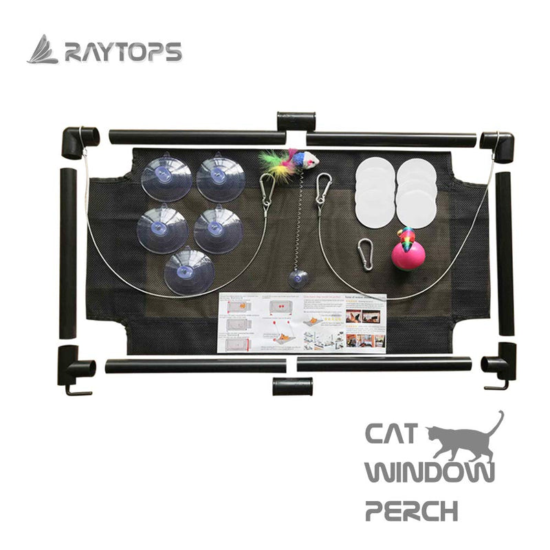 Cat Perch Cat Window Perch Window Cat Perch Hammock Cat Window Hammock Bed Cat Window Seat Kitty Window Sunny Seat Durable Big Pet Perch with Upgraded 4 Big Suction Cups Cat Bed Holds Up to 60lbs Black - PawsPlanet Australia