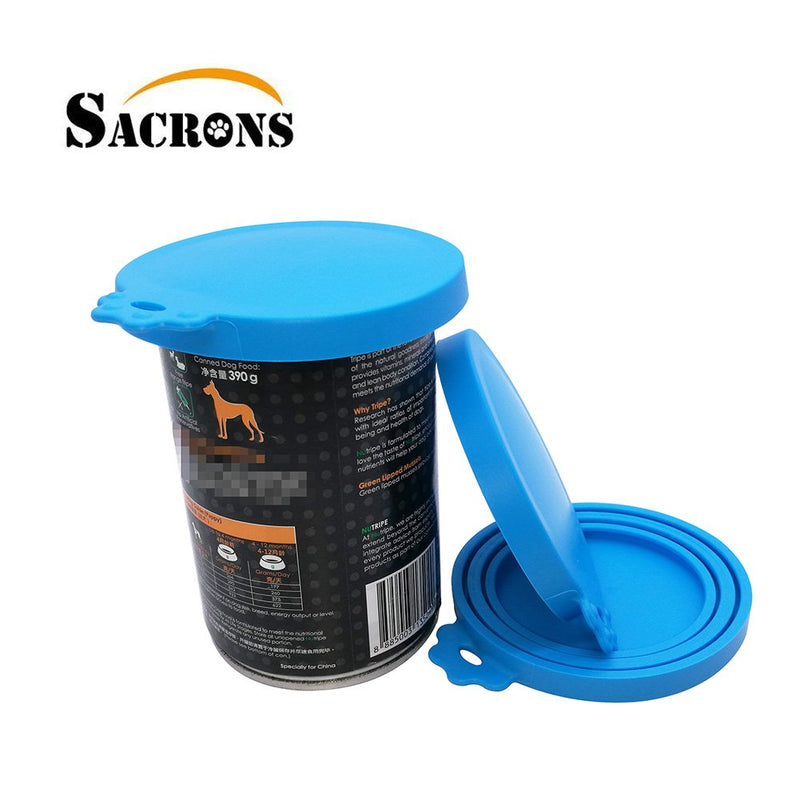 SACRONS Can Covers Universal Silicone Can Lids for Pet Food Cans Fits Most Standard Size Dog and Cat Can Tops BPA Free Deep Blue / Deep Blue - PawsPlanet Australia