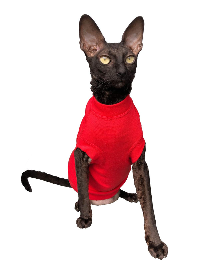 Kotomoda Sphynx Cat's turtleneck Maxi InRed Naked Cat Hairless Cat Clothes (L) L - PawsPlanet Australia