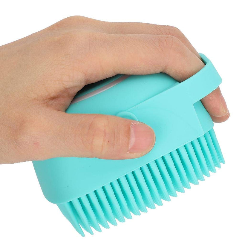 1pc Pet Grooming Brush Soft Dog Cat Massage Brush with Shampoo Container Dog Cat Shower Grooming Brush for Dogs and Cats with Short or Long Hair (Blue) - PawsPlanet Australia