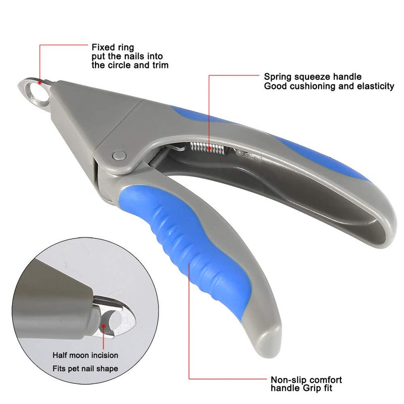 Adniac Dog Nails Clippers and Trimmer-Professional Pet Grooming Tool,Cat Nail Scissor,Sharp Blades,Safety Guard to Avoid Overcutting,Free Nail File Blue - PawsPlanet Australia