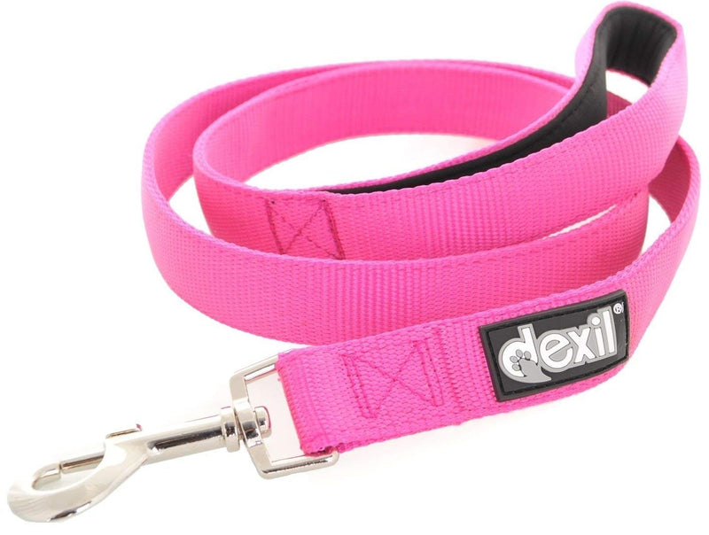 Dexil Elite Range Luxury Neoprene Padded Handle Extra Strong 4ft 4 Foot or 6ft 6 Foot Pet Dog Leash 4ft / 4 foot / 48inch Candy Pink - PawsPlanet Australia