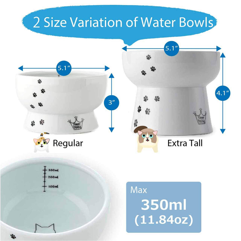 [Australia] - Necoichi Raised Stress Free Cat Water Bowl Extra Tall 