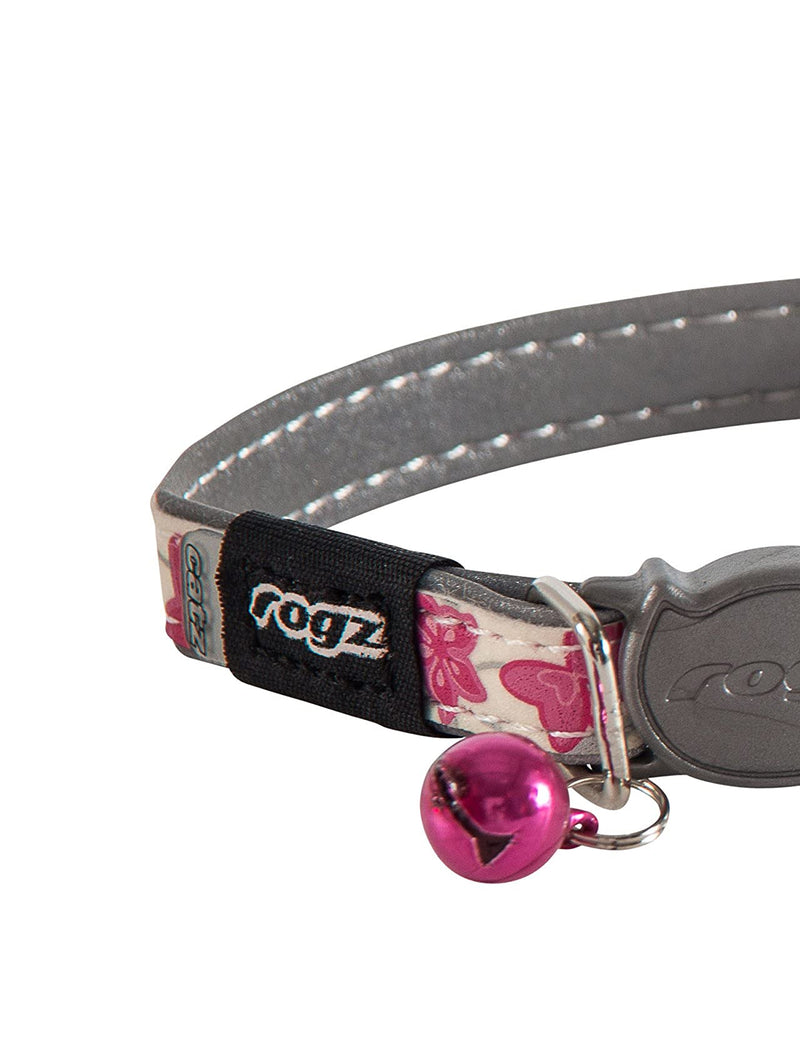 Rogz CB09-K Collar Cat Reflective Glow-in-The-Dark, S, white/pink - PawsPlanet Australia