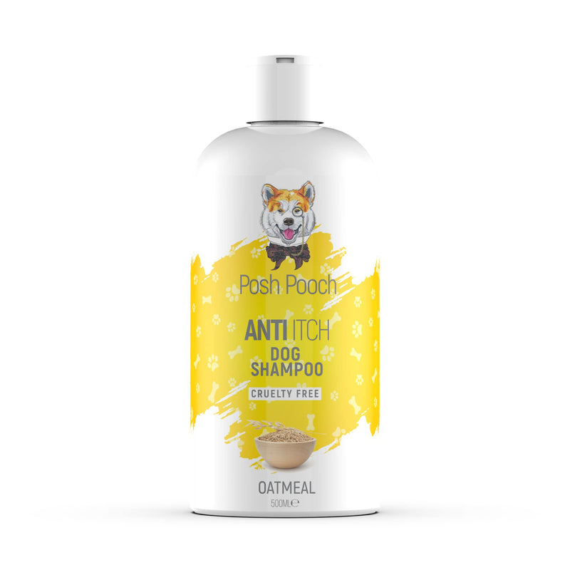 Itchy Dog Shampoo For Dogs | Oatmeal Soothes Dry Flaky Skin Shampoo 500ml Posh Pooch ® | Natural Hypoallergenic Aloe Vera Wheat Nourishing Soothing Moisturising B5 Wash For Pets With Sensitive Skin - PawsPlanet Australia
