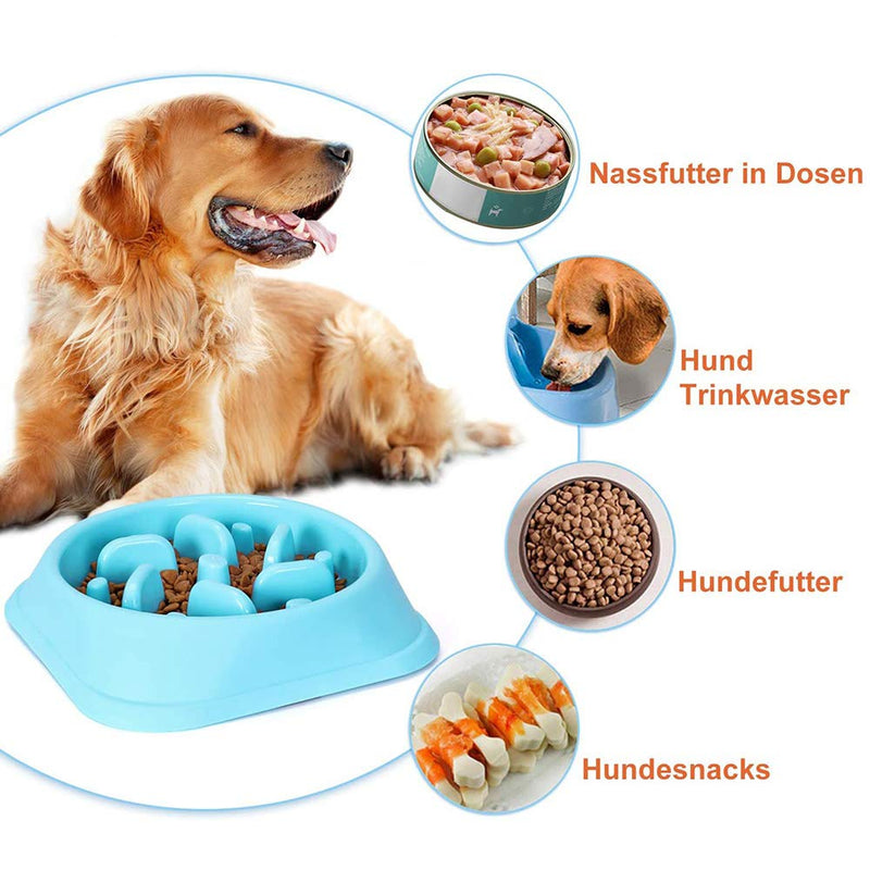 Slow Food Bowl for Dogs, Pet Bloat Stop Dog Bowl, Dog Bowl, Slow Feed Dog Bowls, Stop Bloat Dog Bowl, for to Prevent Dogs from Eating Fast and Healthy Eating (Blue) - PawsPlanet Australia