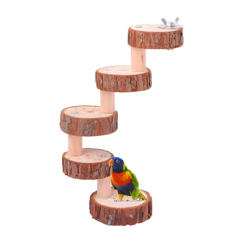 [Australia] - POPETPOP Hamster Platform - Parrot Springboard Climbing Ladder Hamster Climbing Toy Natural Wood Ladder Small Animal Cage Accessories 