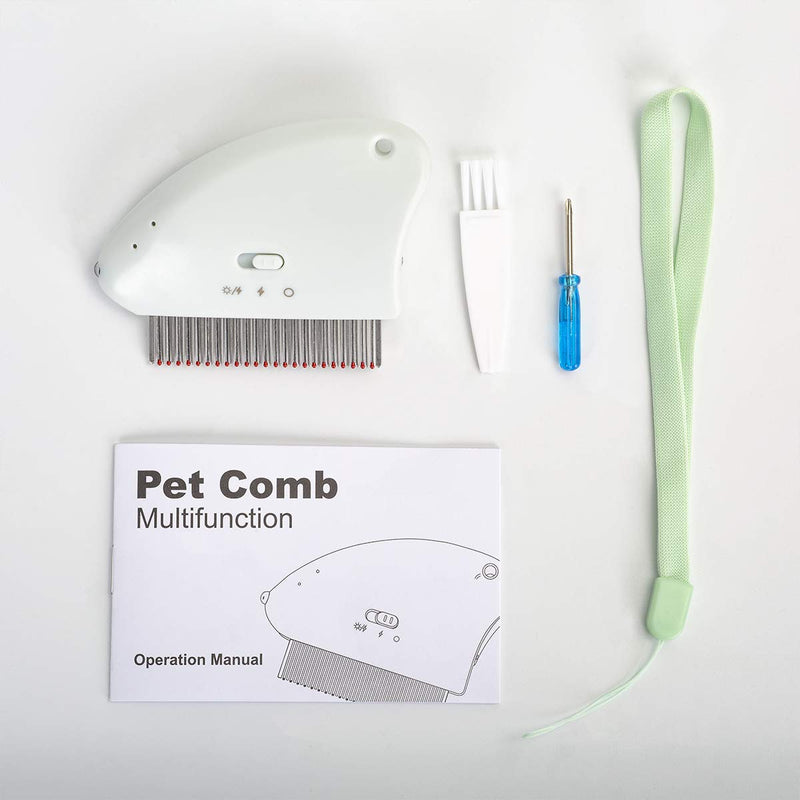 Tink flea Combs for Cats and Dogs,Electronic flea Comb，Pet Comb Multifunctional Product for Cat Dog Hair Remover(Green) - PawsPlanet Australia