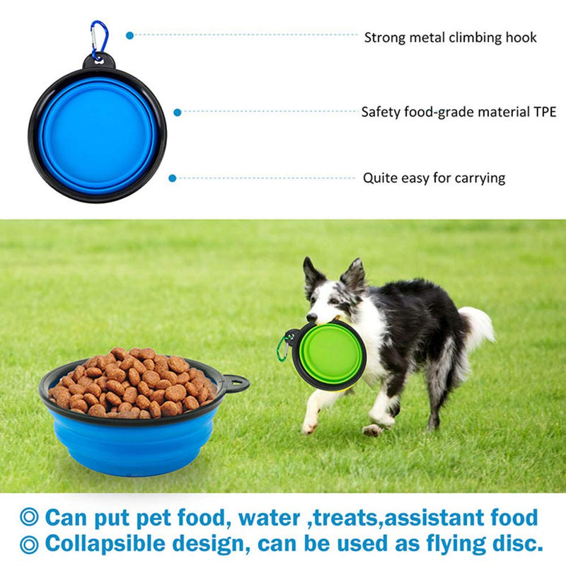 [Australia] - Enkarl Dog Treat Pouch, Dog Treat Bag with Dog Bowl for Training Small to Large Dogs, Easily Carries Pet Toys, Kibble, Treats Blue 