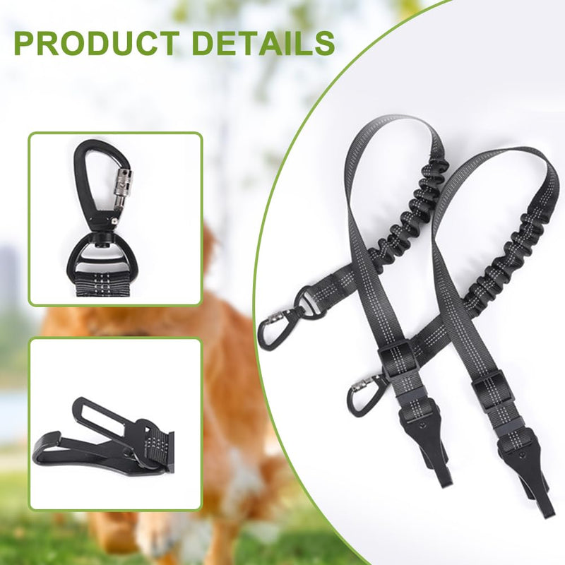 2 Pack Dog Car Seat Belt, 54-90cm Durable Dog Car Harness, 360 Degree Swivel Attachment, Headrest Dog Car Seat Belt, Dog Buckle, for Dogs, Cats and Pets(Black) black - PawsPlanet Australia