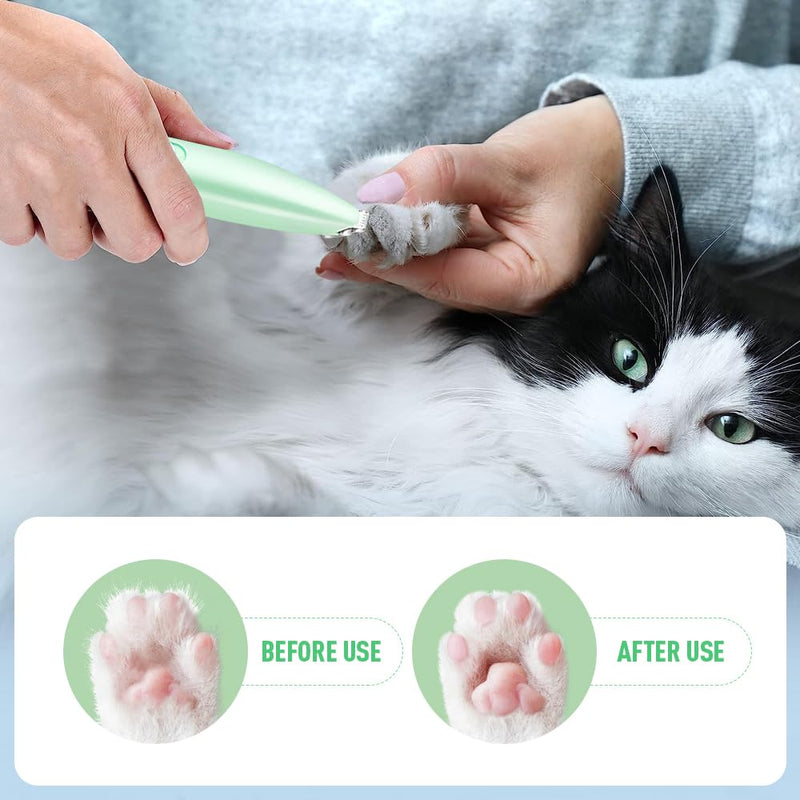 Lotvic Clipper Dog Paws Quiet, Clipper Dog Cat, Electric Pet Hair Trimmer, Dog Clipper Paw Trimmer for Dogs, Cats, Paws, Eyes, Face, Body, Green - PawsPlanet Australia