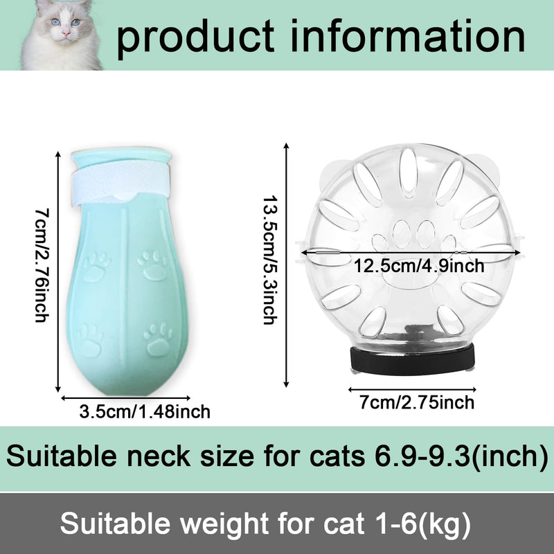 Breathable Bubble Helmet for Cats with Paw Covers, Aul Basket for Cats for Grooming Cat Grooming Mask for Kittens for Bathing Shaving and Claw Trimming Cats - PawsPlanet Australia