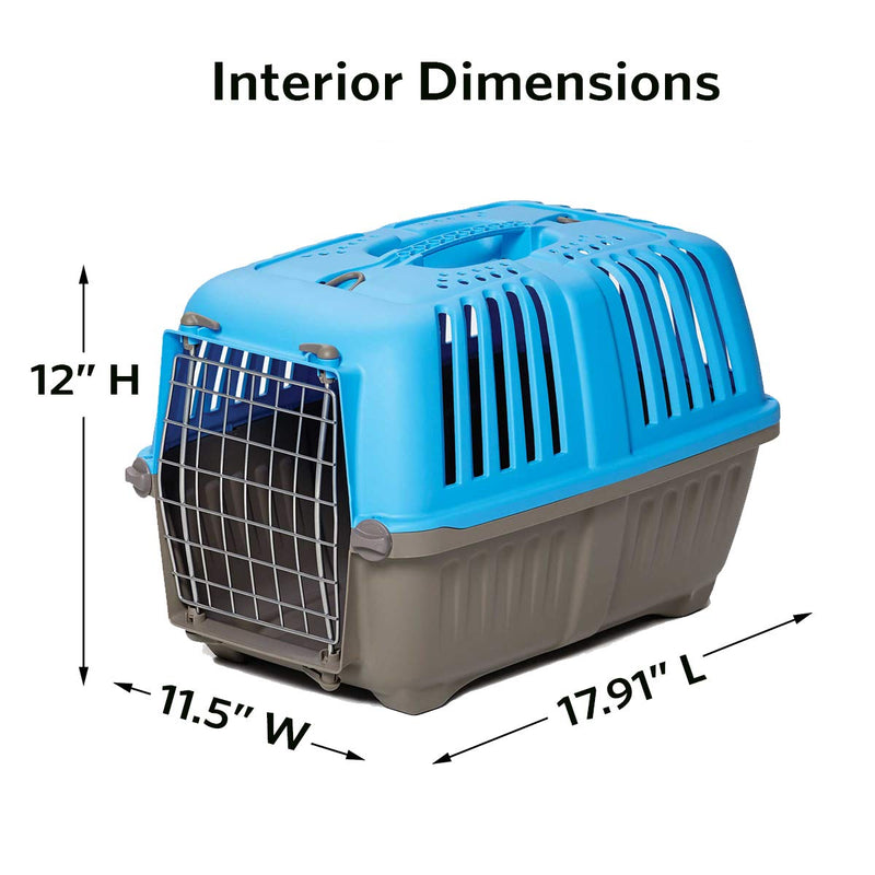 [Australia] - MidWest Homes for Pets Spree Travel Pet Carrier, Dog Carrier Features Easy Assembly and Not the Tedious "Nut & Bolt" Assembly of Competitors 19-Inch Blue 