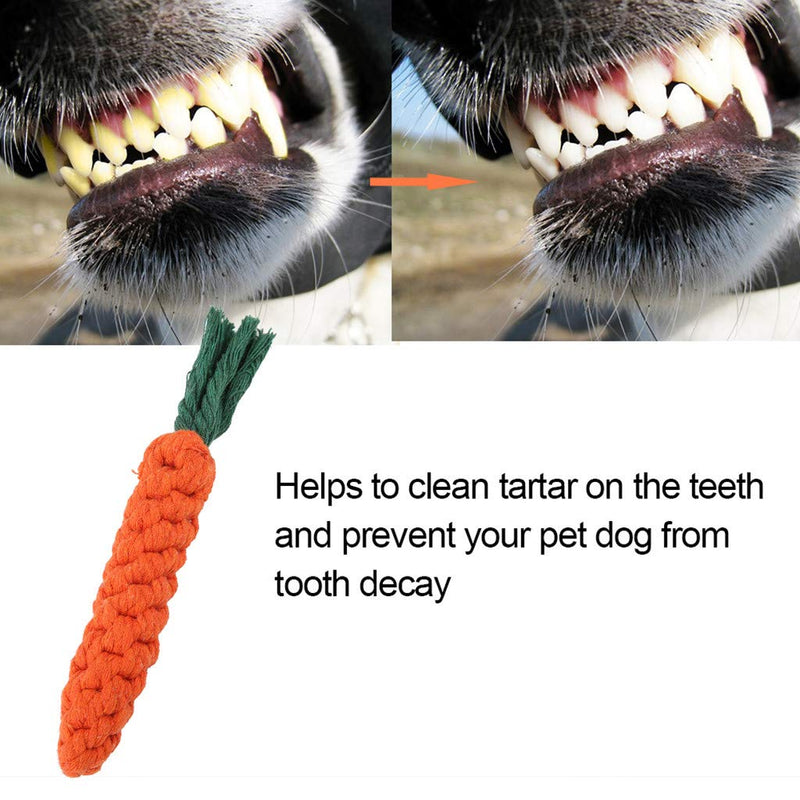 ZPP Dog Chew Toys Carrot Rope, Puppy Teething Chewing Safe Durable Braided Pet Medium Large Cat Cotton Knot Paws Fun Molar for Clean Teeth Healthy Handmade Gift - PawsPlanet Australia