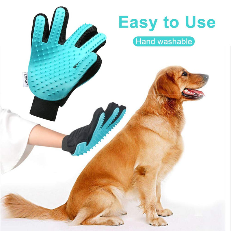 YUIP 2 Pcs Pet Glove, Pet brushing glove, Mitt Massage Deshedding, Pet Hair Remover Mitt, Deshedding Brush Glove Pet Grooming Glove Brush - PawsPlanet Australia