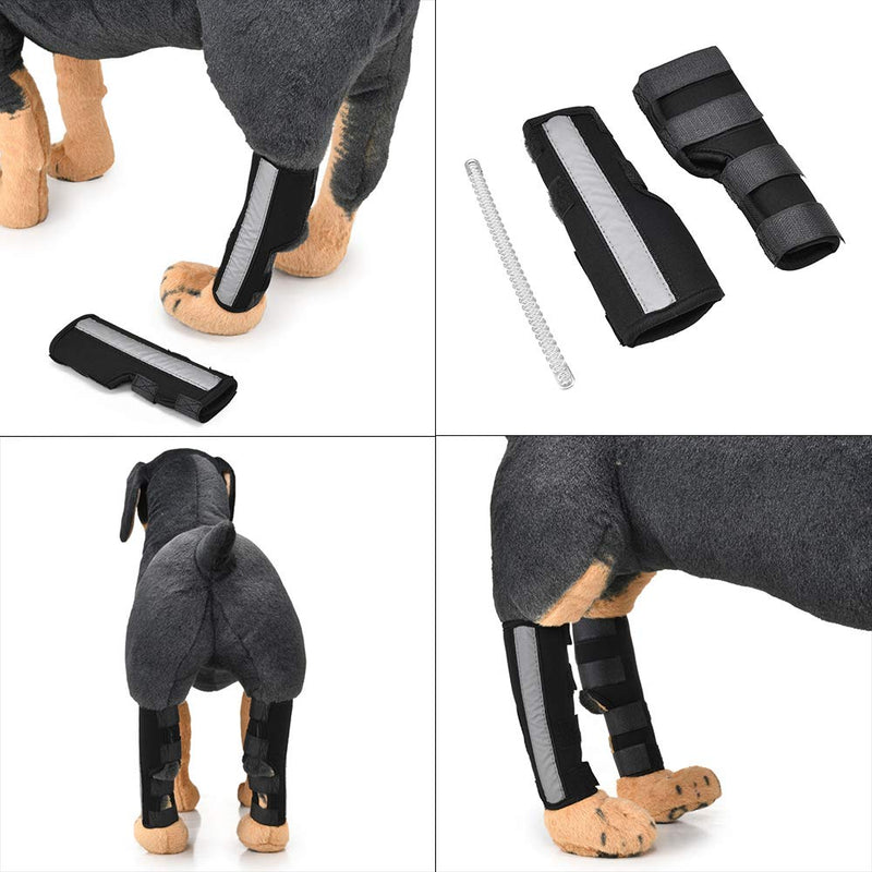 "Dog Leg Brace,Leg Hock Joint Wrap,Pet Knee Pad Dog Elbow Protector,with Reflective Straps,for Injury and Sprain Protection, Wound Healing and Loss of Stability from Arthritis" (L) L - PawsPlanet Australia