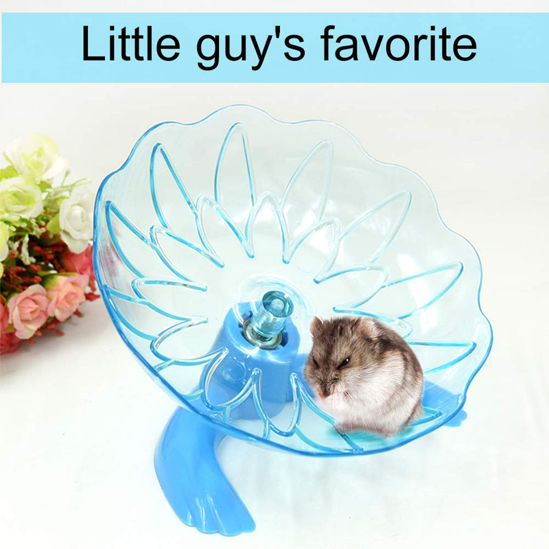 WishLotus Hamster Flying Saucer, Hamster Running Wheel Transparent Plastic Exercise Running Spinner Sports Wheel for Small Pet Like Hamster, Guinea Pig, Gerbils, Chinchillas Blue - PawsPlanet Australia