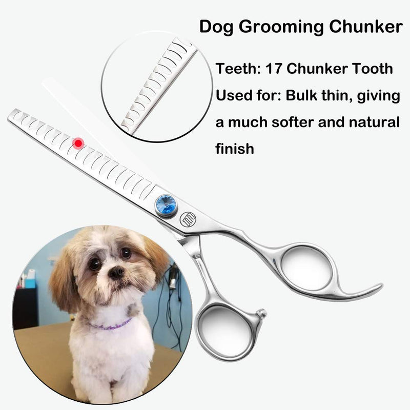 Moontay Dog Scissors Professional Grooming Scissors for Dogs Thinning Scissors Chunker Scissors for Thinning Cutting 7 Inch 440c Japanese Stainless Steel Scissors Dog Grooming Scissors Silver. 7" (17.8cm) - PawsPlanet Australia