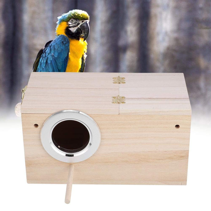 Vikye Wood House Bird Nest, Wood Parrotlets Mating Box, for for Budgerigars Cockatiel Lovebirds(Right opening) Right Opening - PawsPlanet Australia