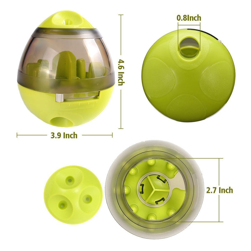 [Australia] - AIBOONDEE Tumbler Automatic Pet Slow Feeder Treat Ball Dog Toy for Pet Increases IQ Interactive,Food Dispensing Ball Dog/Cat Slow Feed Bowl Green 