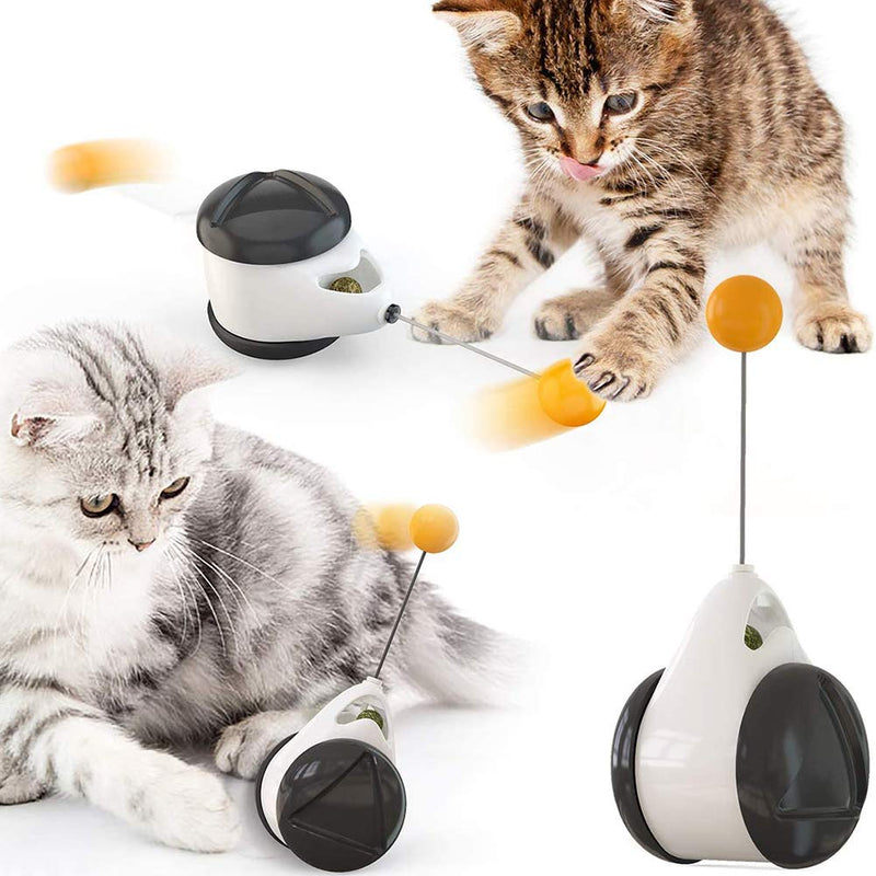 FHYT Balanced Cat Toy with ball, Interactive Toys for Indoor Cats Rotating Rolling Balls for Cat with 360° Electric Rotating Feather Toys & Ringing Bell Ball intelligence toy - PawsPlanet Australia