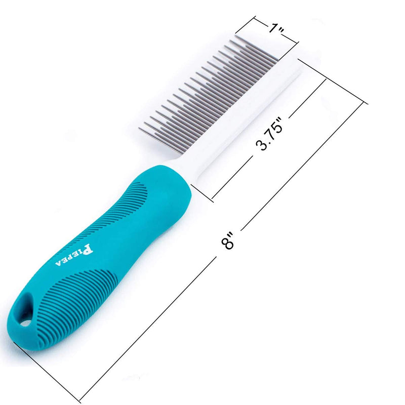 Pet Comb, Long and Short Teeth Comb for Dogs & Cats, Pet Hair Comb for Home Grooming Kit, Removes Knots, Mats and Tangles - PawsPlanet Australia