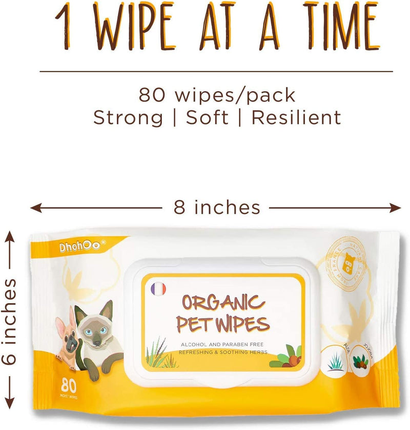 Dhohoo Pet Wipes 1920Pcs/Carton Pet Grooming Wipes for Dogs and Cats, Hypoallergenic, Fragrance-Free Cleaning Wipes for Paw, Ear and Bum (24 Pack/Carton),White - PawsPlanet Australia