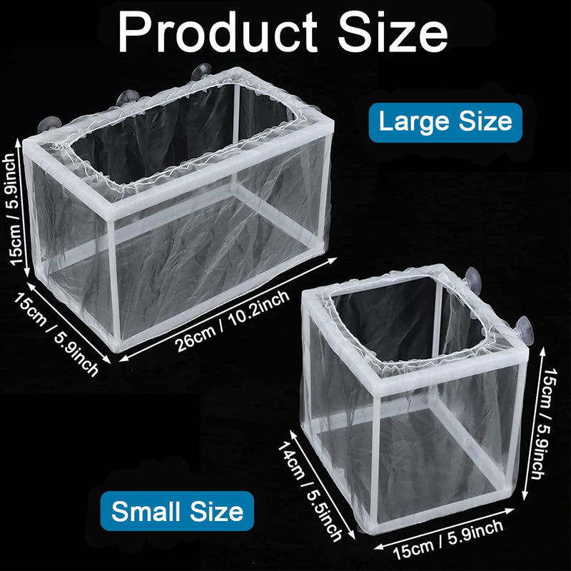 YYS 2 Pack Aquarium Fish Breeder Box, Fish Isolation Box, Hatching Box, Juvenile Fish Spawning Incubator, Water Isolation Net Hatchery with Incubator Mesh and 10 Suction Cup(Small Size,Big Size) - PawsPlanet Australia