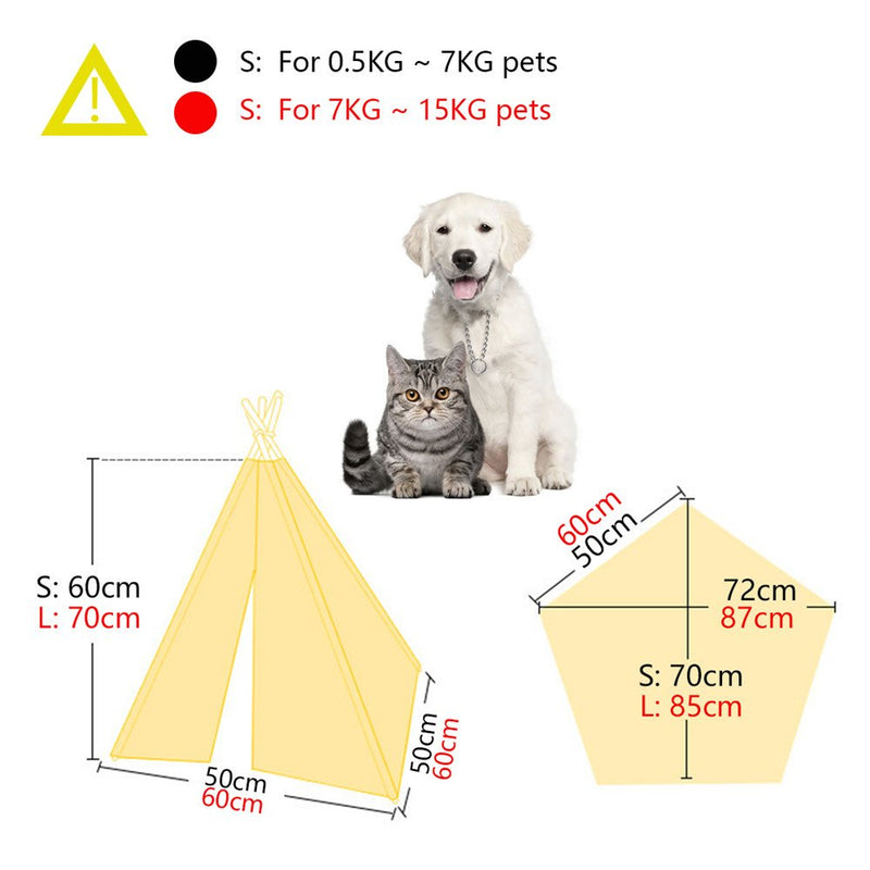 Pet Tent Removable and Washable PureWhite Pet KennelsTeepeee Pet Play House Dog Play Tent Cat /Dog Bed (Not Including Mats)(L, White) - PawsPlanet Australia