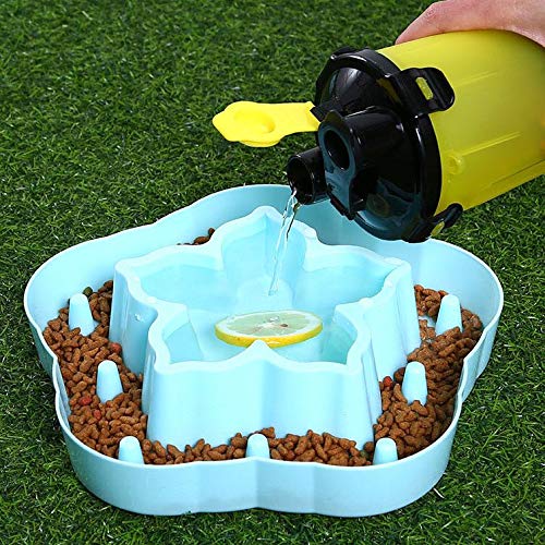 [Australia] - Dog Slow Feeder Bowl, Interactive Fun Food & Water Puzzle Bowl, Prevent Choking, Pet Slow Down Eating Feeding Dishes, Durable, Healthy Design for Dogs & Cats Blue 