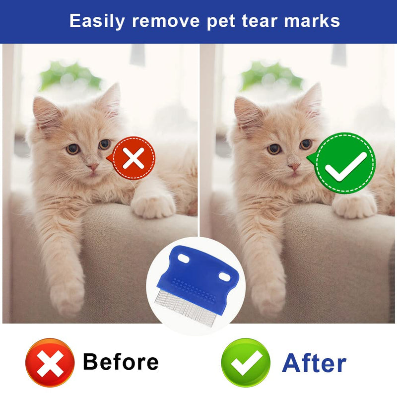 JINSION lice comb, 2 pieces flea comb dogs for cats, tick comb for dogs, dust comb for effective against fleas and lice, tear stain remover comb, pet comb professional removal flea comb for dogs and cats - PawsPlanet Australia
