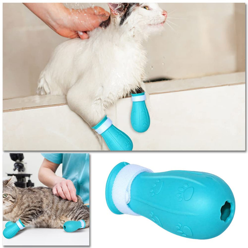 NA 4 Pcs Cat Feet Anti-scratch Boots Adjustable Cat Paw Protector Foot Covers Cat Claw Protection Shoes for Home Bathing Shaving - PawsPlanet Australia