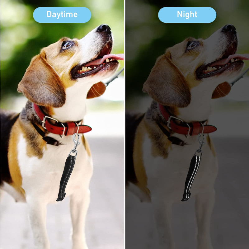 Cobee Dog Collar Clips, 2 Pcs Reflective Nylon Collar Leash, Backup Collar, Safety Adjustable Pet Dog Collar Harness Connector, Double Ended Backup Clasp Clip for Dog Puppies(Black, Gray) - PawsPlanet Australia