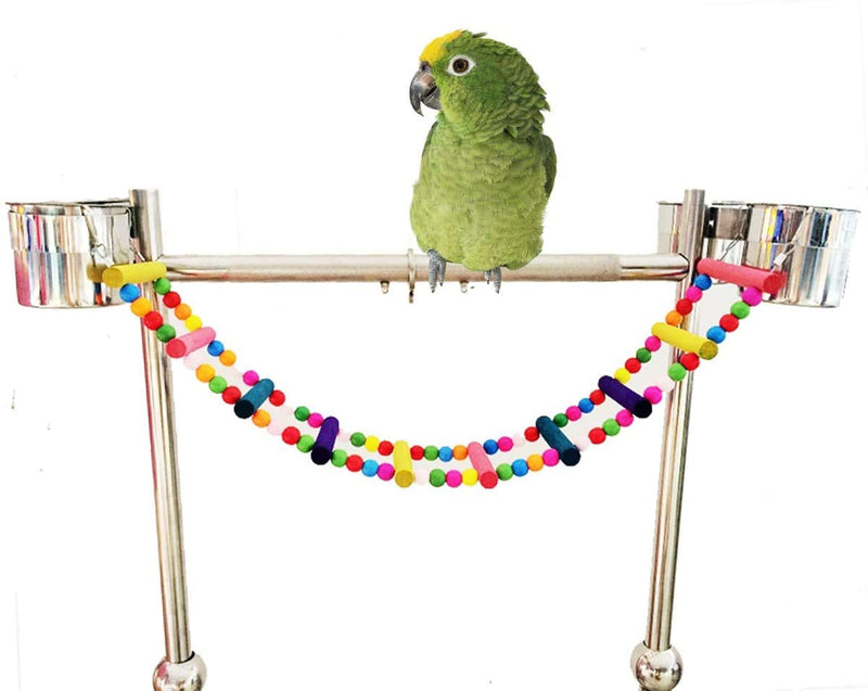 Wonninek Bird Parrot Toys Ladders Swing Chewing Toys Hanging Pet Bird Cage Accessories Swing Toy for Small Parakeets Cockatiels, Lovebirds, Conures, Macaws - PawsPlanet Australia