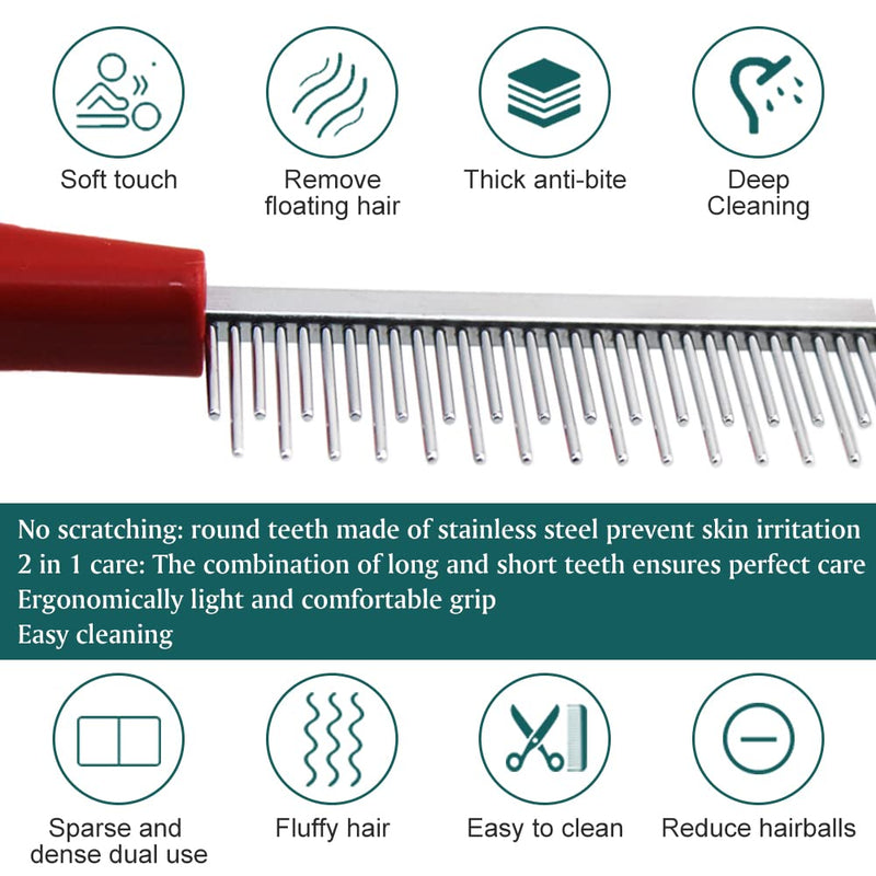 Cat fur comb, dog detangling comb, cat comb, combination comb for dogs, undercoat comb 31 teeth, large tool for tangles, knotted or dead hair removal 1PC - PawsPlanet Australia