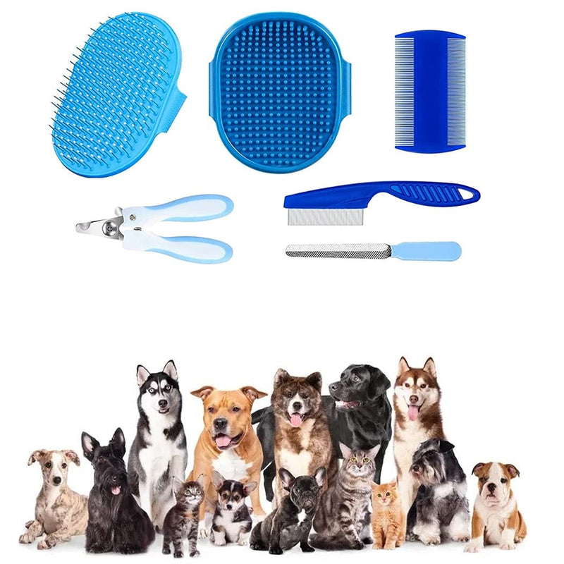 HEYBEE 7 Pieces Pets Grooming Kit, Include Rabbit Grooming Brush, Bunny Nail Clippers and Cats & Dogs Shampoo Bath Brush, Pet Hair Trimmer Comb Set for Kitten Rabbits Guinea Pigs Hamster Bunny - PawsPlanet Australia