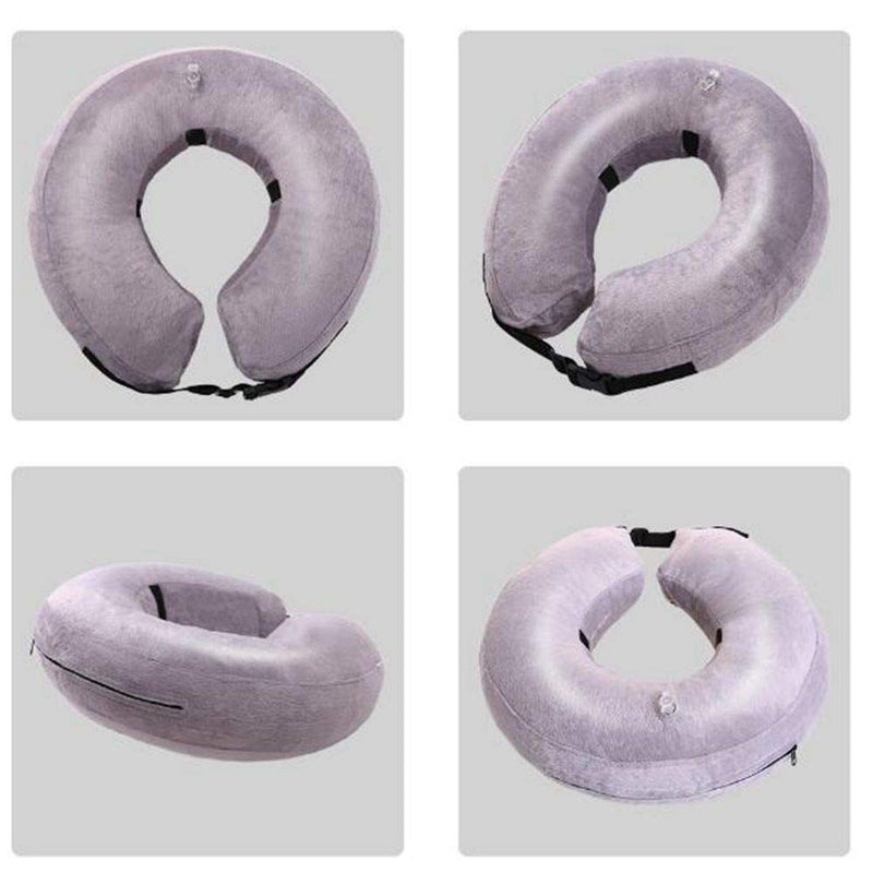 AILITRADE Pet Inflatable Basic Dog Collars for Medium Dogs, Comfy Pet Collar Dog Cone for Recovery M Grey - PawsPlanet Australia