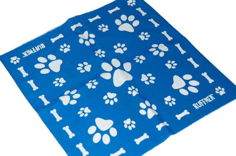 Ruffnek REFLECTIVE BLUE PAW & BONE PRINT DOG SCARF/COLLAR/BANDANA BE SAFE, BE SEEN - PawsPlanet Australia