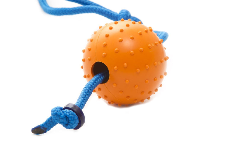 The Nero Ball Classic TM - K-9 Ball On a Rope Reward and Exercise Toy - Police K-9 - Schutzhund Orange - PawsPlanet Australia