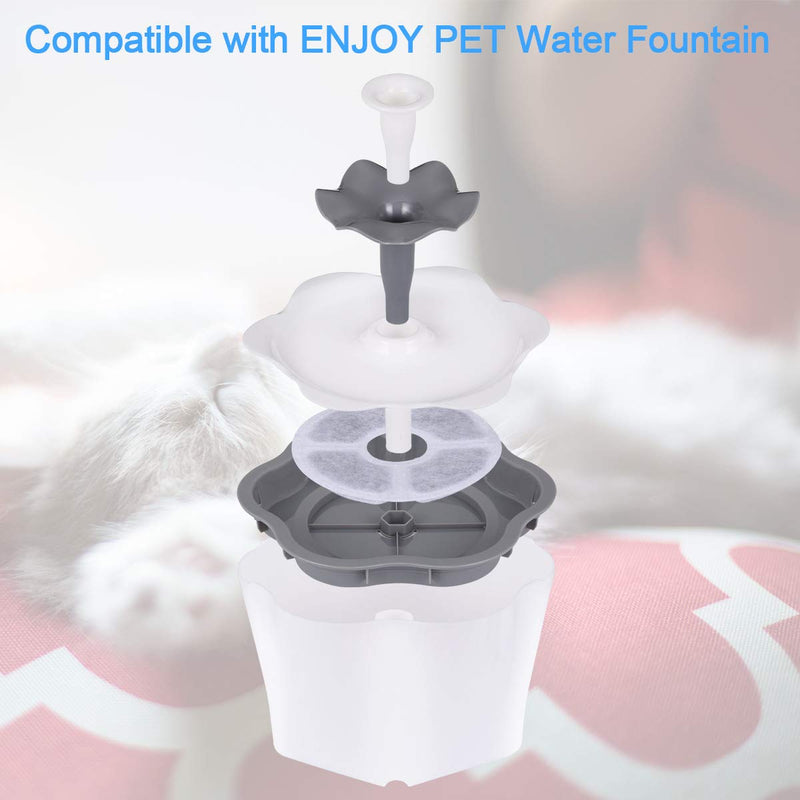 [Australia] - ENJOY PET Cat Water Fountain Replacement Filters Sponges 2PCS Carbon Filters Replacement Cat and Dog Automatic Flower Water Dispenser 